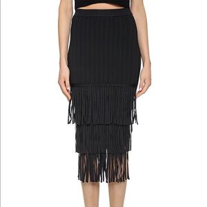 Milly Fringe Bandage Midi Skirt